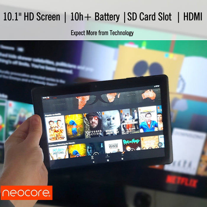 neocore E1+ 10.1'' Android Tablet, SD Card Slot, GPS, HDMI (2020 model) - TforTablet