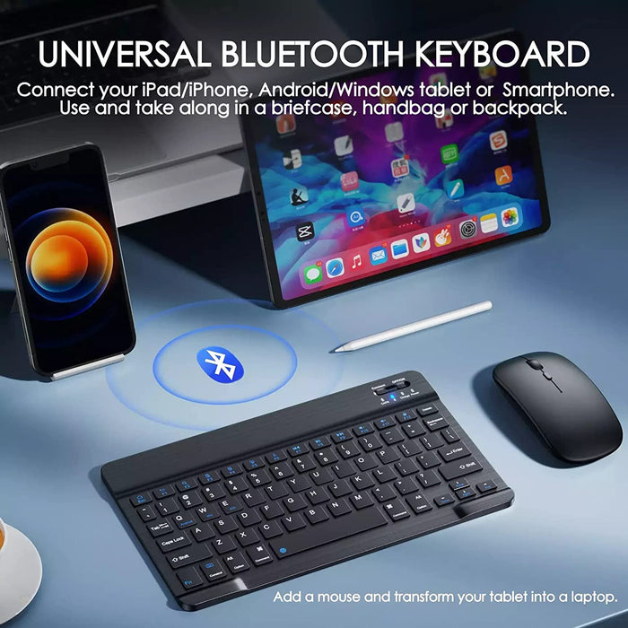 Clavier Bluetooth sans fil pour tablettes Android, iPad, smartphone 